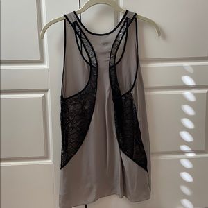 Urban Outfitters Gray and Black Lace Tank Top